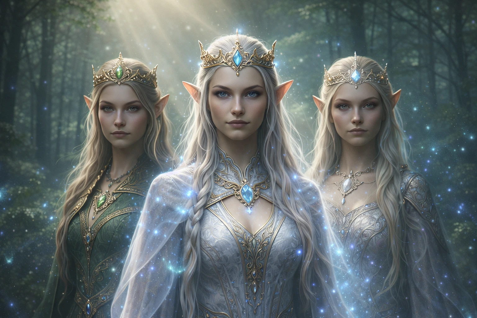 Fantasy Elf Characters - Wood Elf, Dark Elf, High Elf