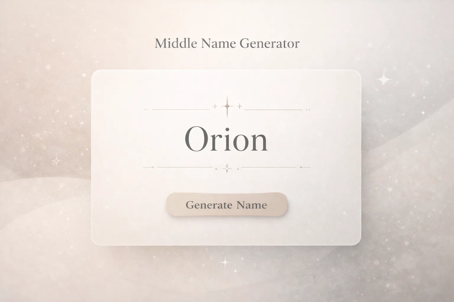 Middle Name Generator — find the perfect middle name for boys, girls, and babies