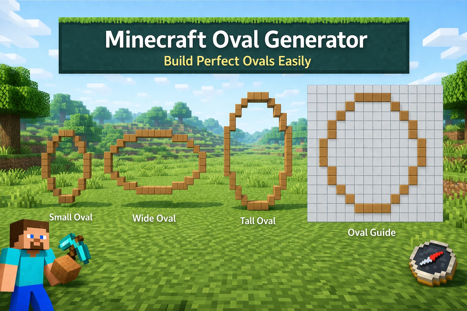 Minecraft Oval Generator Tool - Create perfect ellipse patterns for pools and racetracks